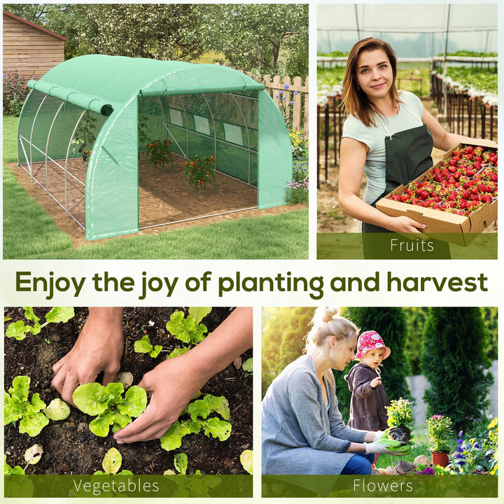 Polytunnel Greenhouse Walk-in Grow House Tent with Roll-up Sidewalls