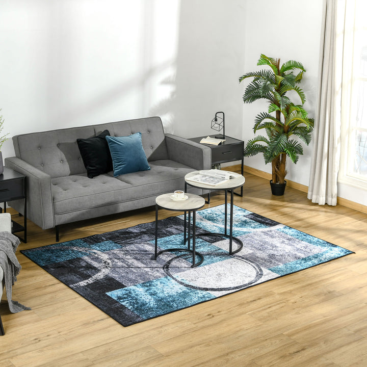 Geometric Area Rug: Large Modern Carpet for Living Spaces & Bedrooms