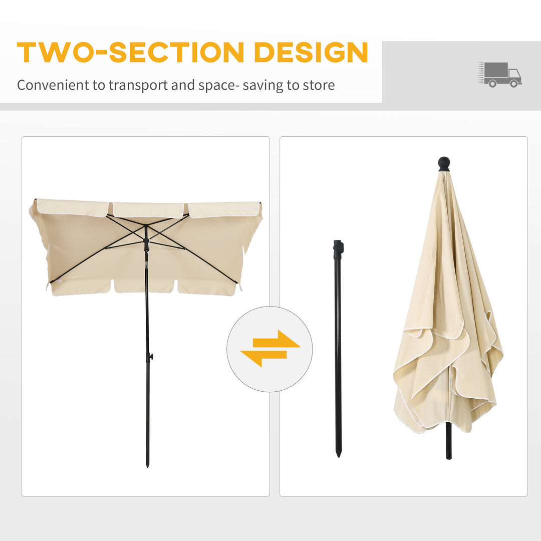 Rectangular Patio Umbrella with Adjustable Tilt