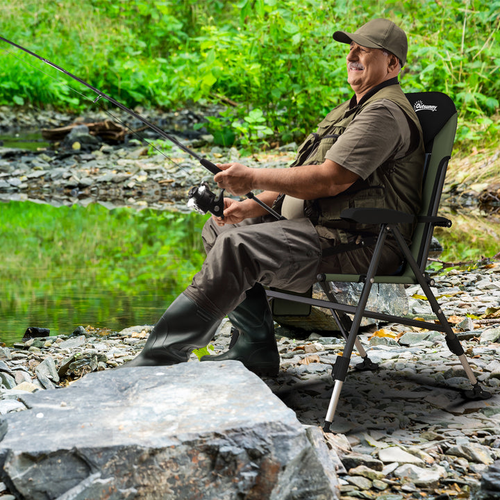 Portable Fishing Chair with Foldable Metal Frame