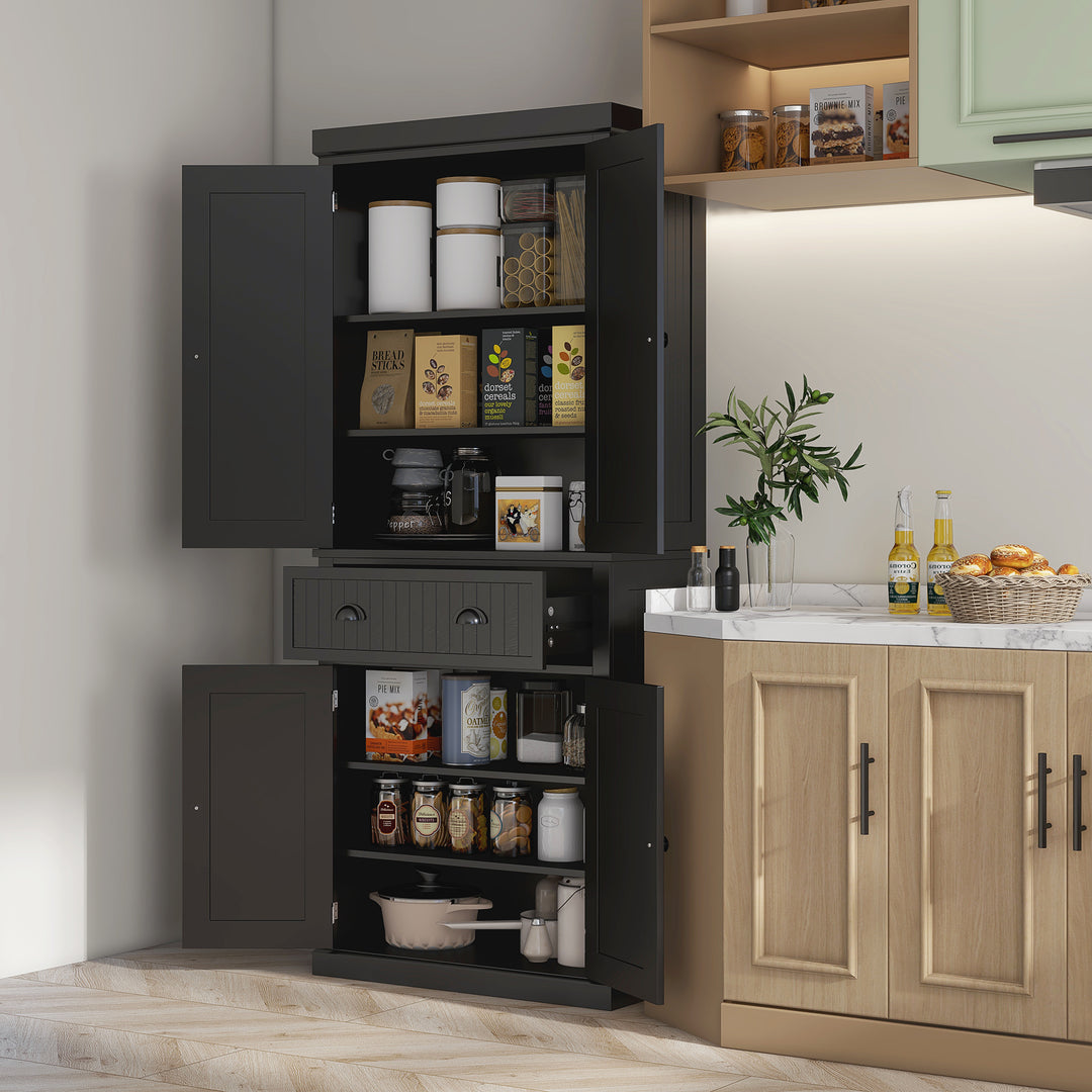 Traditional Kitchen Cupboard Freestanding Storage Cabinet with Drawer