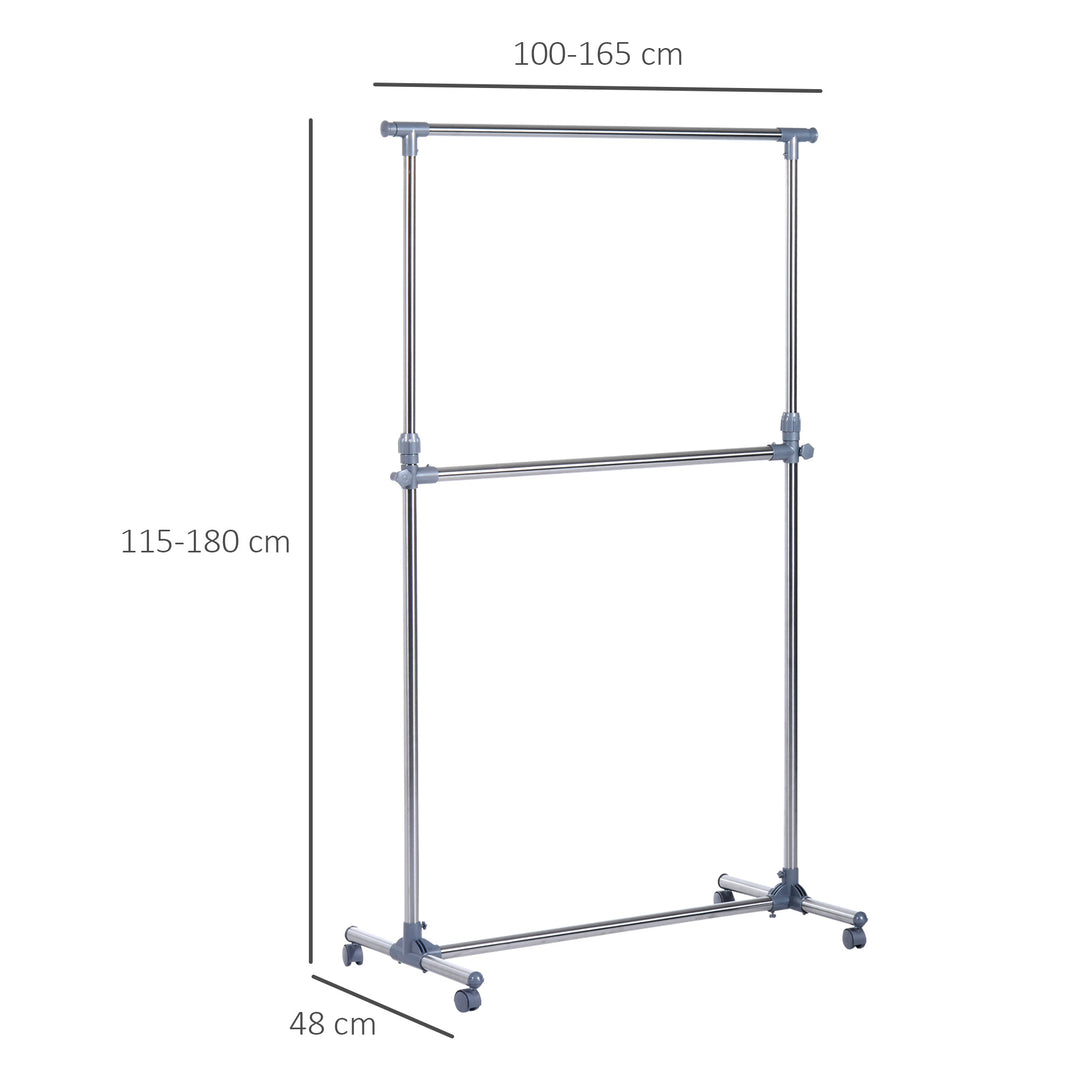 Heavy Duty Garment Rail Clothes Hanger on Wheels