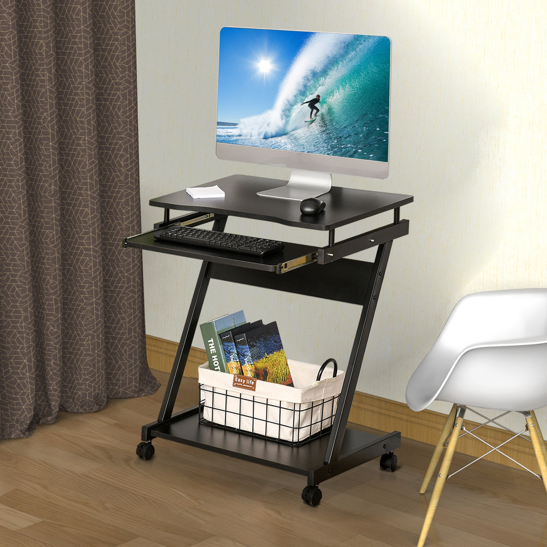 HOMCOM Movable Desk with Wheels