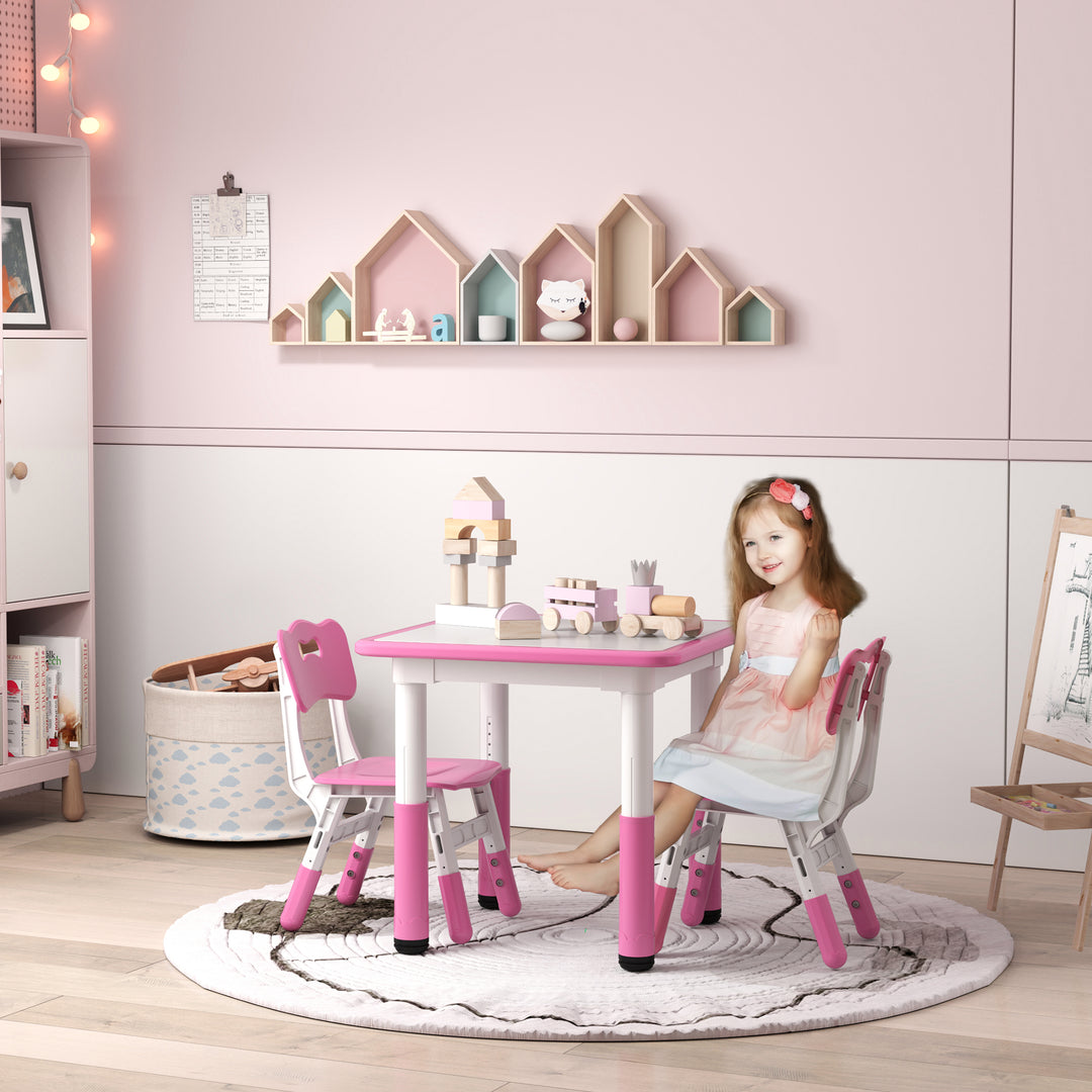 Height Adjustable Toddler Table and Chair Set