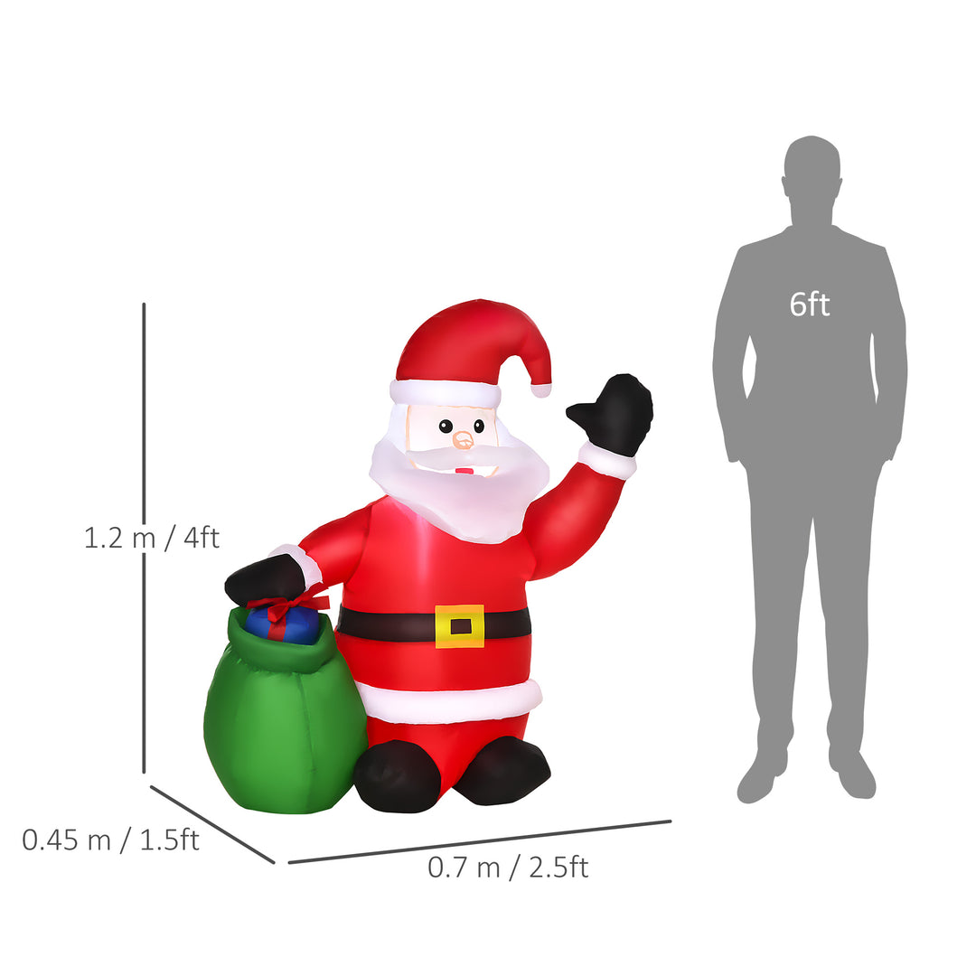 Inflatable Blow up Christmas Santa Claus 120cm LED Lighted Yard