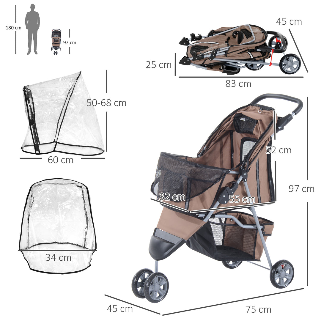 Lightweight Folding Dog Stroller with Cover