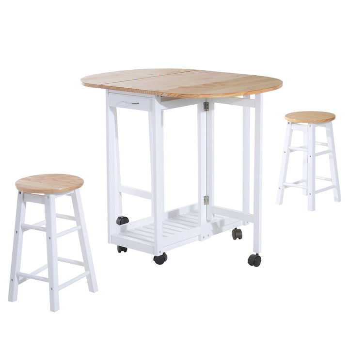 Bar Table and Stools with Storage Shelf