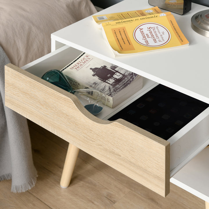 Contemporary Bedside Cabinet: Drawer and Shelf