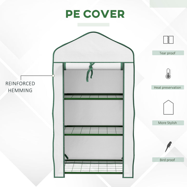 Three-Tier Mini Greenhouse - White