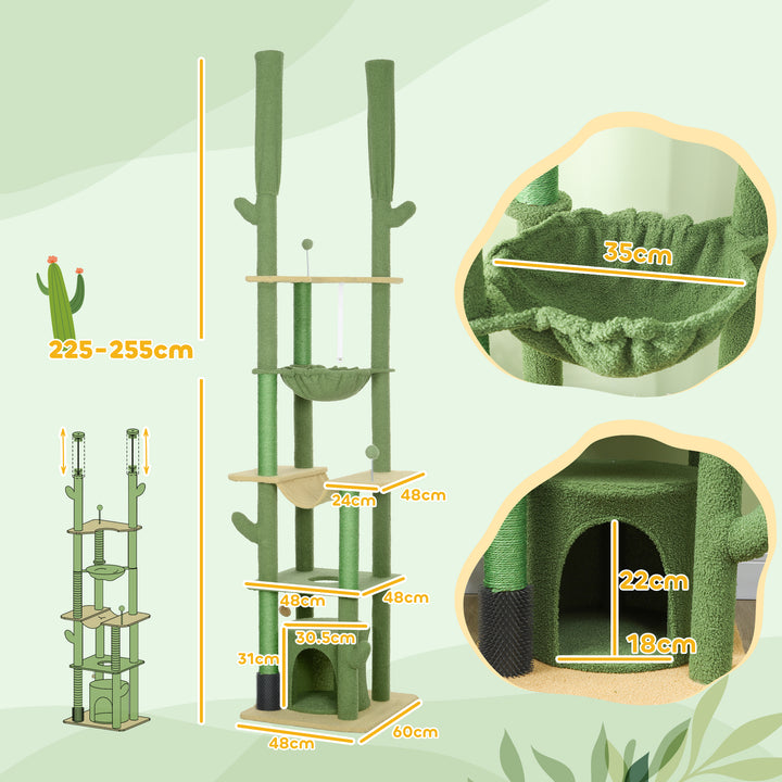 225-255cm Height Adjustable Floor to Ceiling Cat Tree