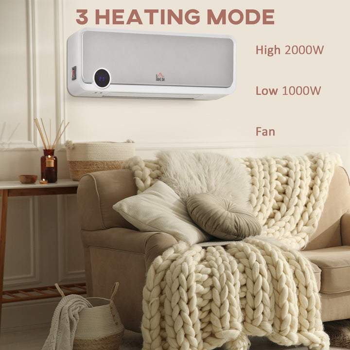 Wall Mounted Downflow Ceramic Heater with 12 Hour Timer