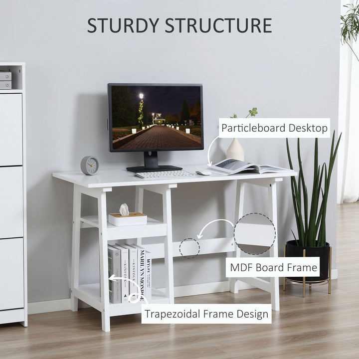 HOMCOM Study Desk with Bookshelf