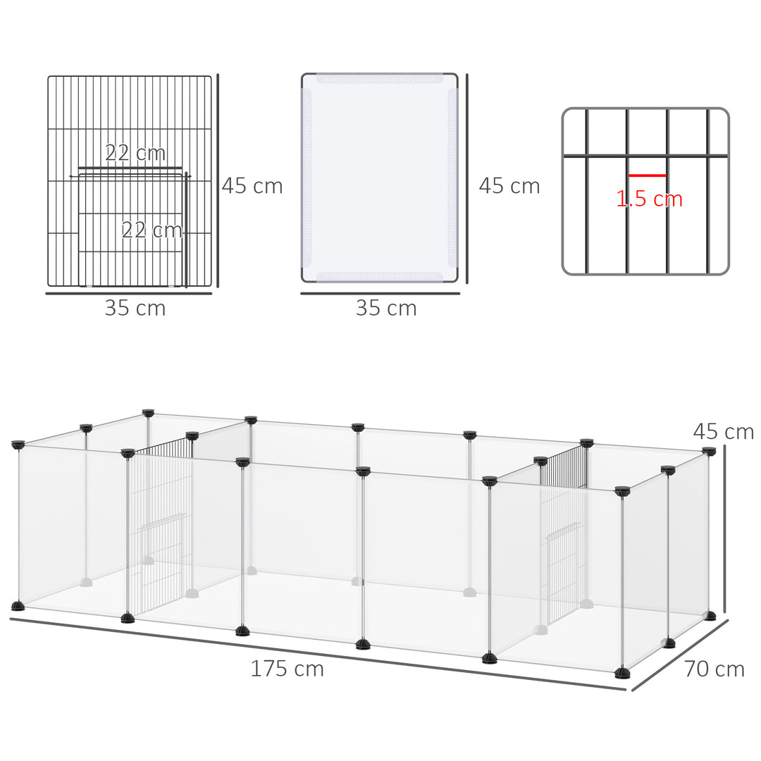 Small Pet Playpen: DIY 18-Panel Portable Metal Wire Cage for Guinea Pigs & Hedgehogs