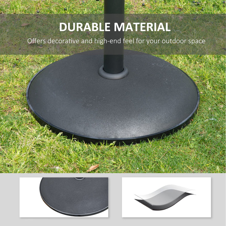 25kgs Round Umbrella Base Concrete Parasol Weight Stand Patio Outdoor Black Dia 50cm