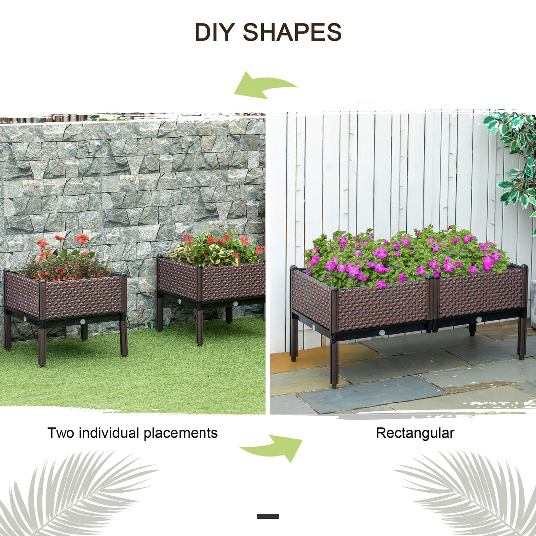 50cm x 50cm x 46.5cm Set of 2 Garden Raised Bed