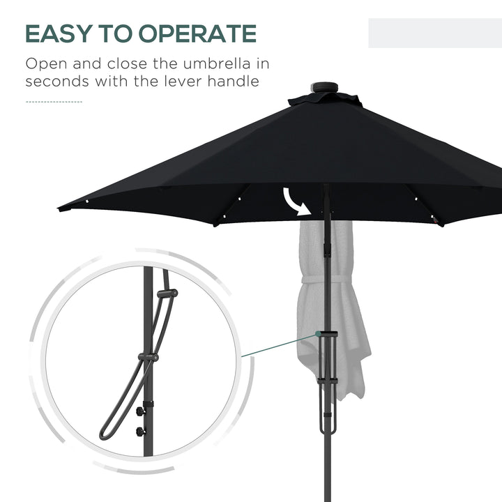 Waterproof 3(m) Garden Parasol Cantilever Umbrella with Solar LED