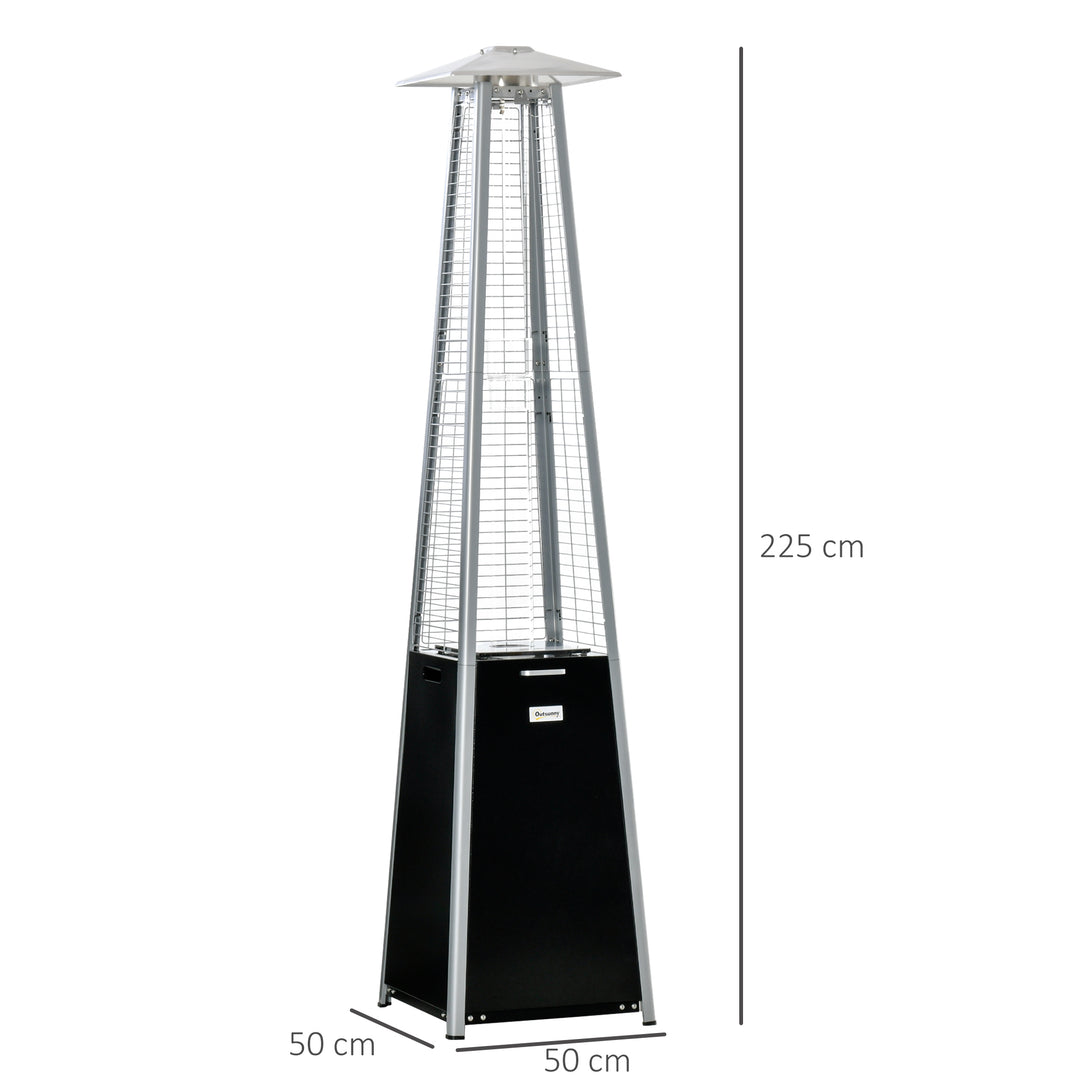 11.2KW Outdoor Patio Gas Heater Freestanding Pyramid Propane Heater Garden Tower Heater with Wheels