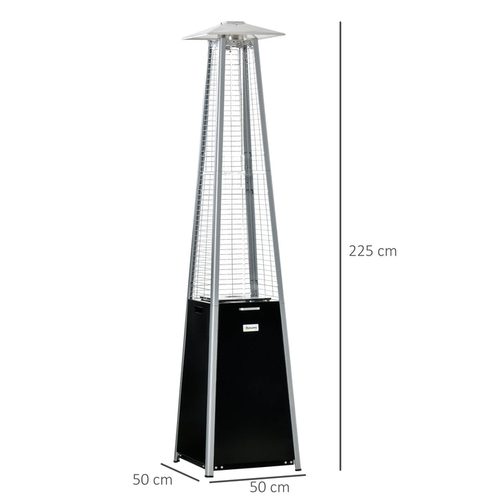 11.2KW Outdoor Patio Gas Heater Freestanding Pyramid Propane Heater Garden Tower Heater with Wheels