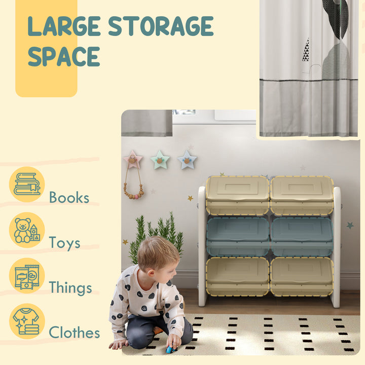 3 Tier Kids Toy Storage Units with 6 Storage Boxes