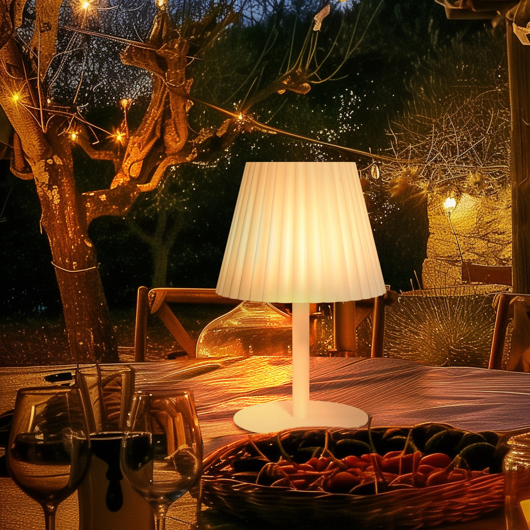 Solar-Powered Outdoor Luminary: Cordless LED Table Lamp with USB