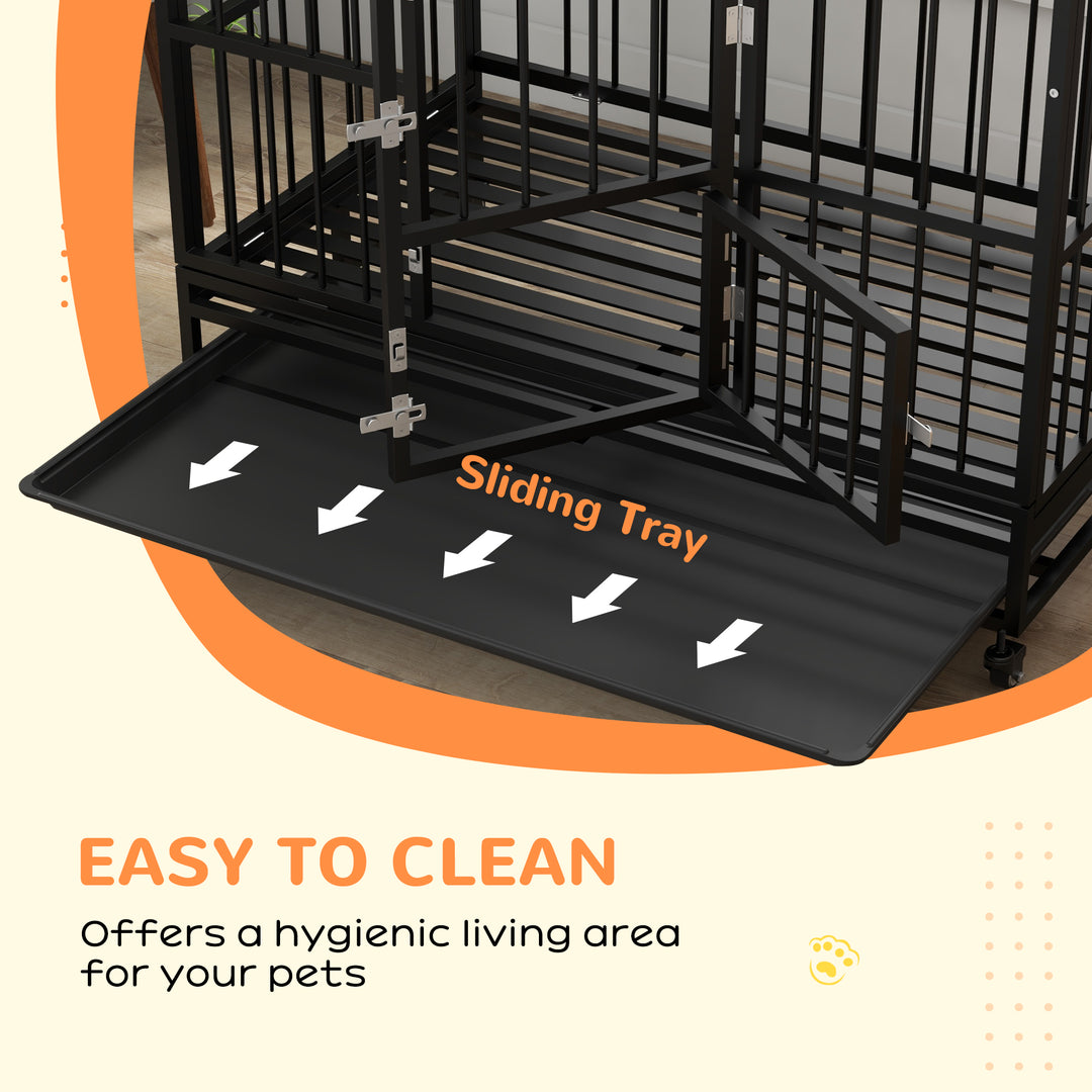 48" Heavy Duty Dog Crate on Wheels