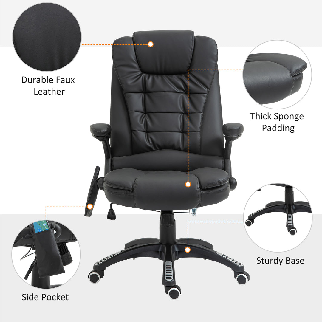 HOMCOM PU Leather Massage Chair, Black