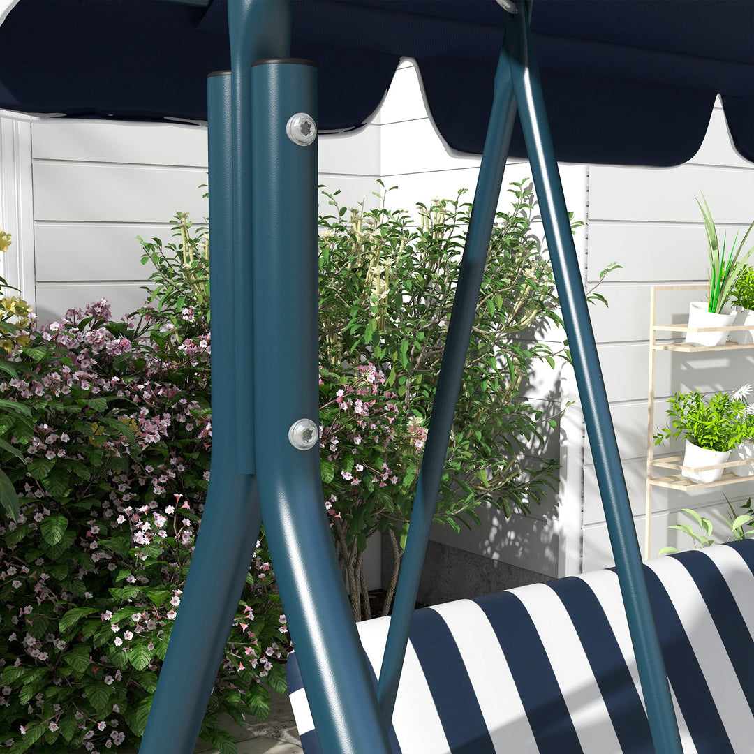 3-Seat Swing Chair Garden Swing Seat with Adjustable Canopy for Patio