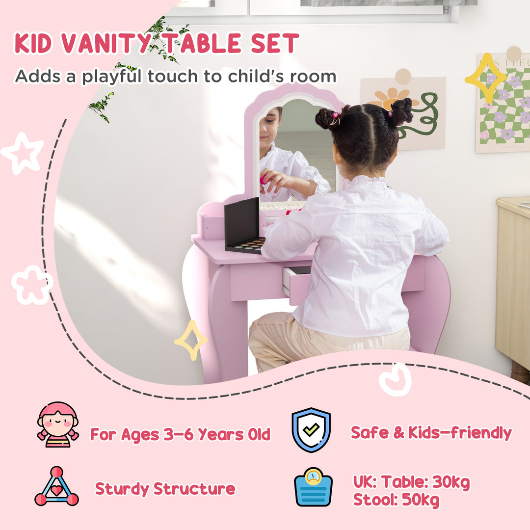 Child's Vanity Set with Cloud-Shaped Mirror