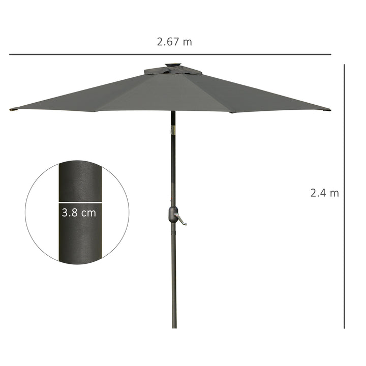 Waterproof Patio Parasol with LED Lights