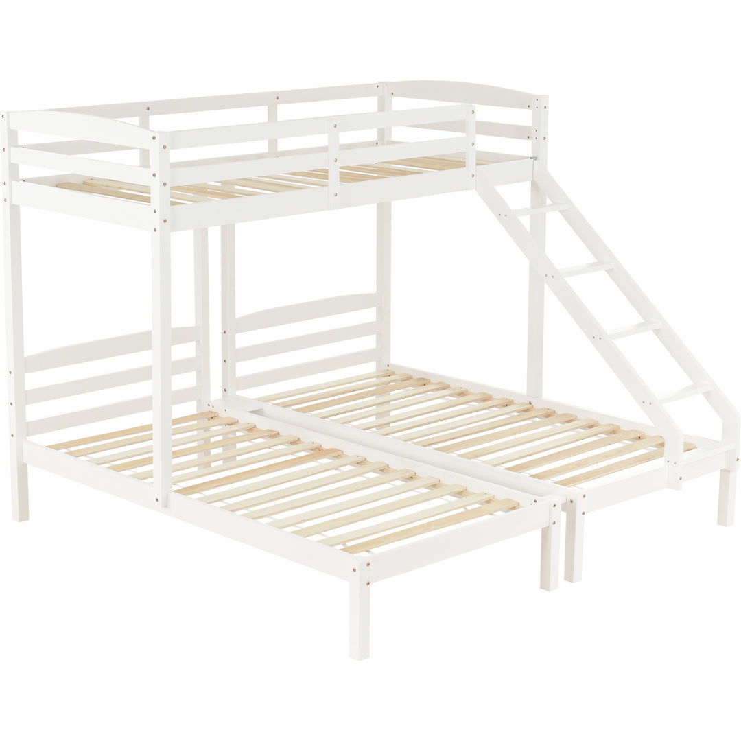 Triple Bunk Bed with Side Ladder for Children and Teens