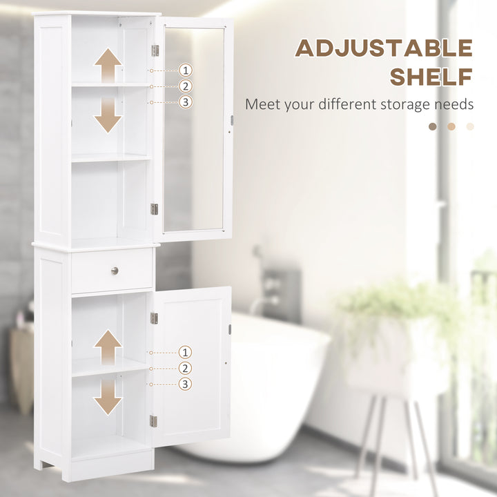 Kleankin Bathroom Storage Cabinet with 3-Tier Shelf & Drawer