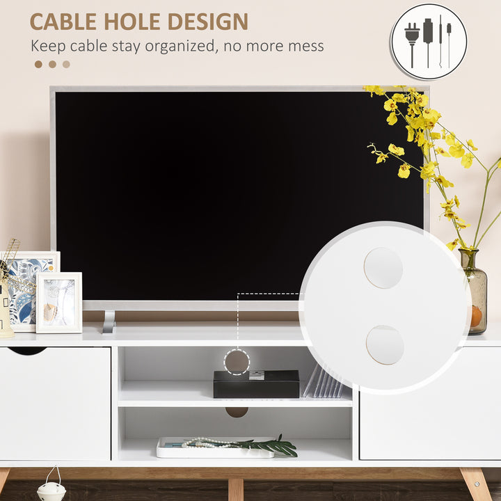 Particle Board 4-Compartment Media Unit White