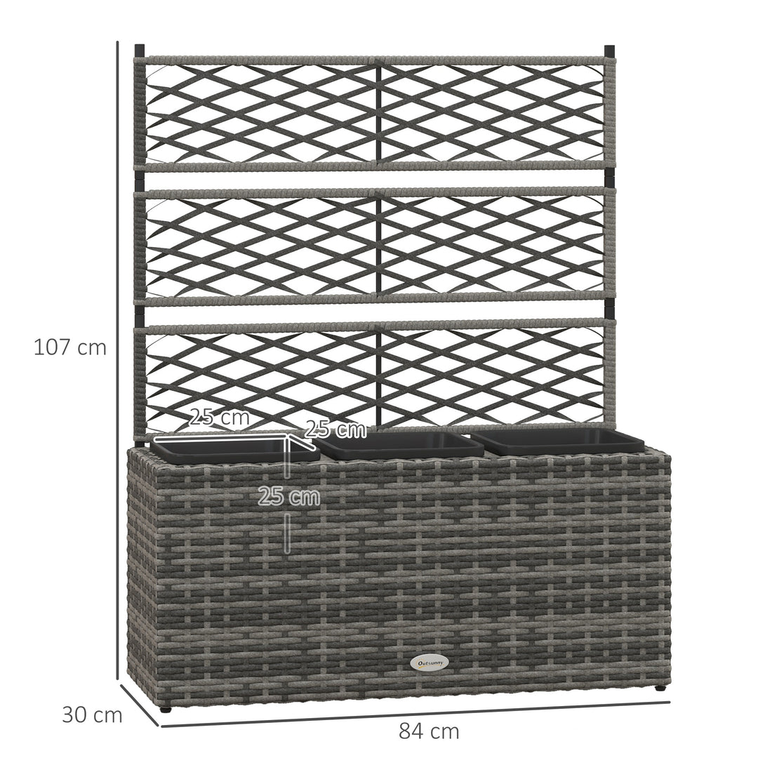 Rattan Planter with Trellis: Freestanding Flower Bed for Climbing Plants