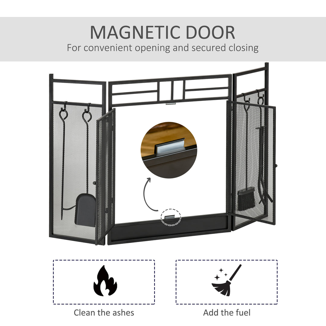 3 Panel Folding Fire Guard