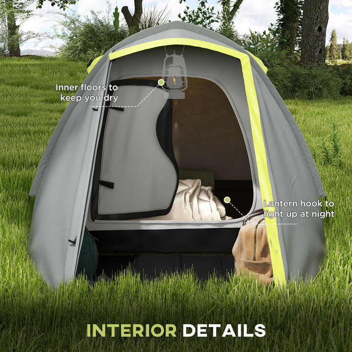 Waterproof Camping Tent for 2-3 Persons with Dual Rooms