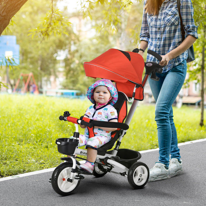 Metal Frame 4 in 1 Baby Push Tricycle with Parent Handle for 1-5 Years Old