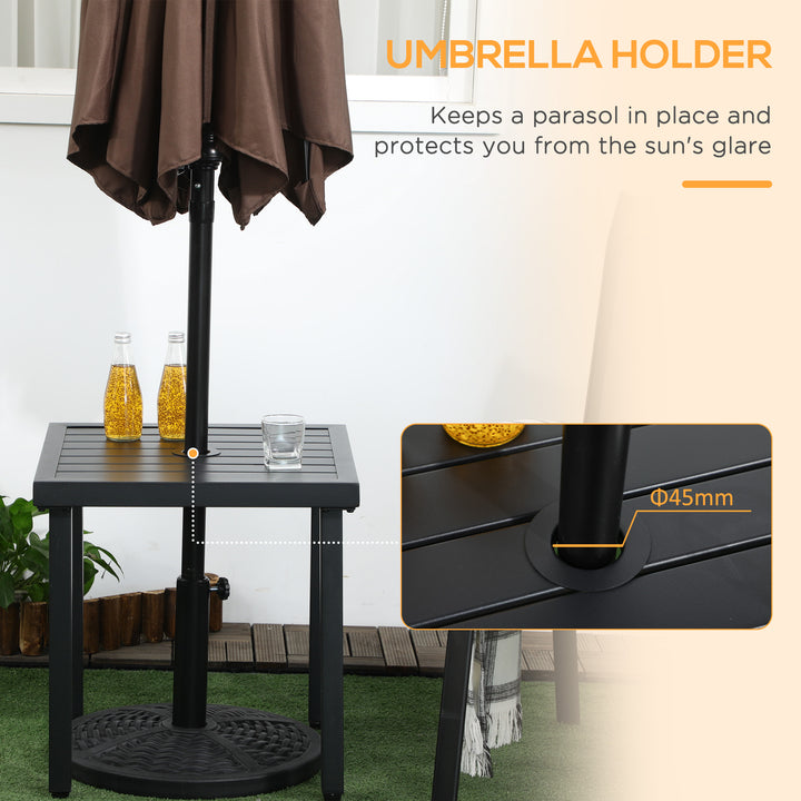 Patio Side Table with Umbrella Hole