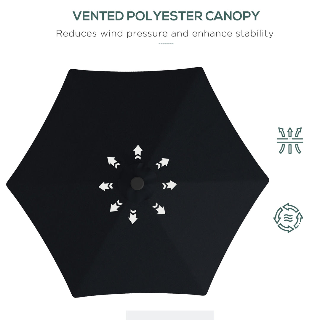 Waterproof 3(m) Garden Parasol Cantilever Umbrella with Solar LED