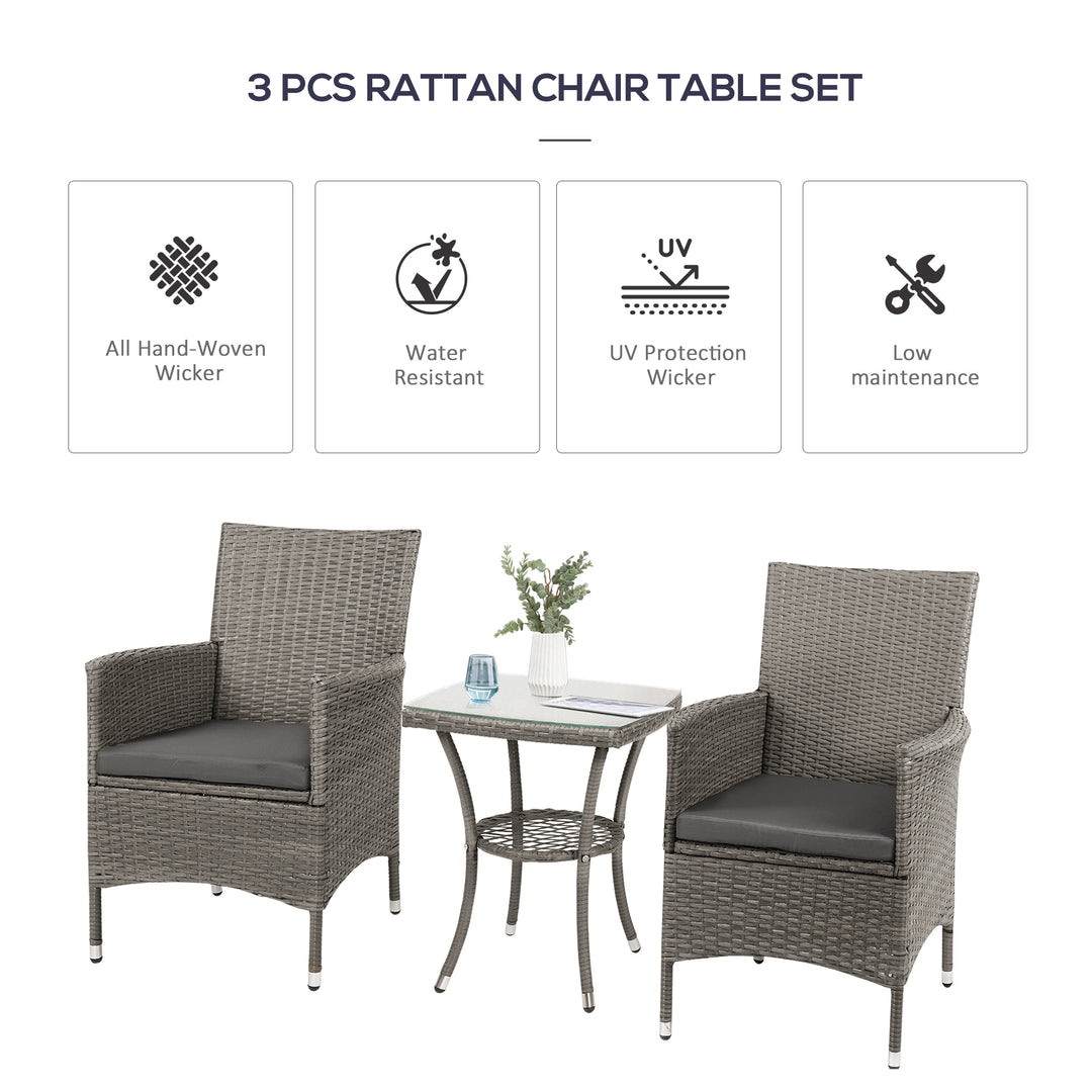 Three-Piece Rattan Bistro Set