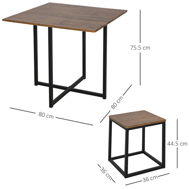 Table with 4 Chairs with Metal Frame