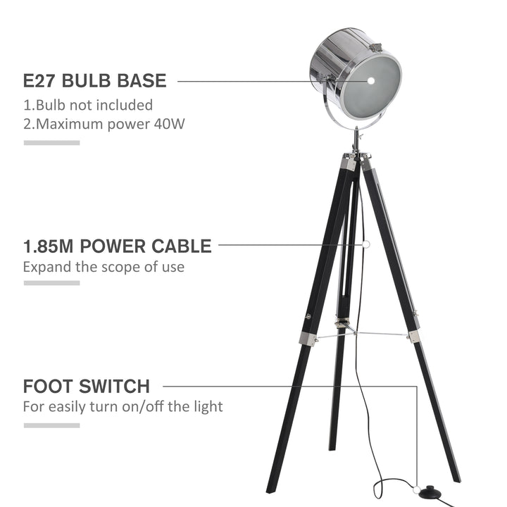 Industrial Style Adjustable Tripod Floor Lamp