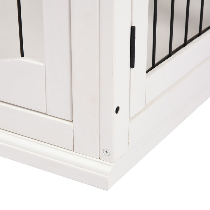 MDF 3-Door Small Indoor Pet Cage White