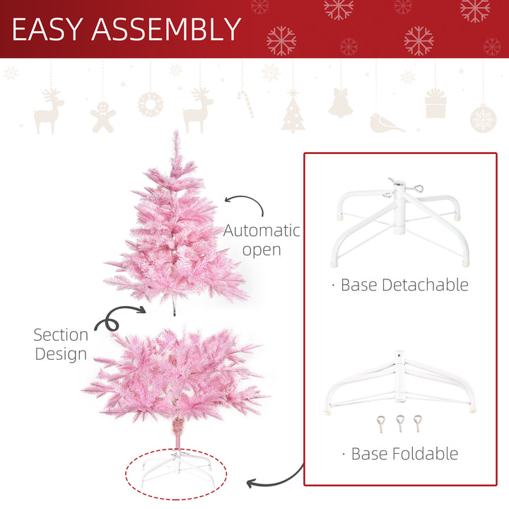 4FT Pop-up Artificial Christmas Tree Holiday Xmas Holiday Tree Decoration with Automatic Open for Home Party