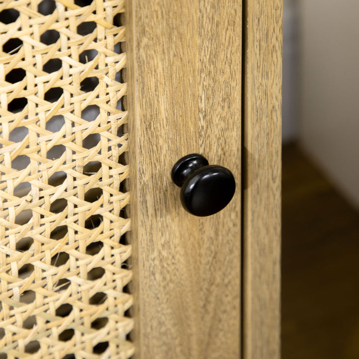 Bedside Cabinets: Rattan-Infused Duo with Shelving & Storage