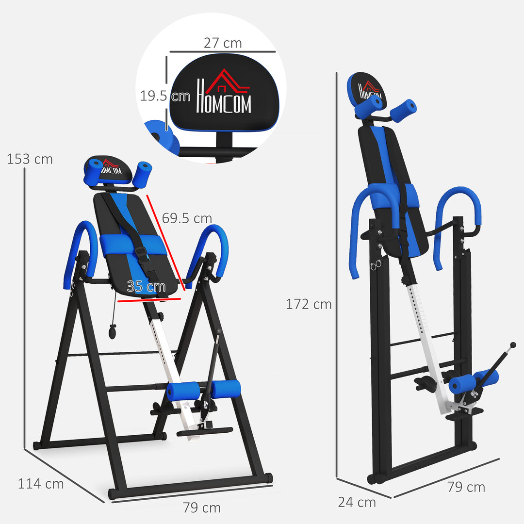 Gravity Inversion Table with Safety Belt Adjustable Hand Stand for Muscle Pain Relief