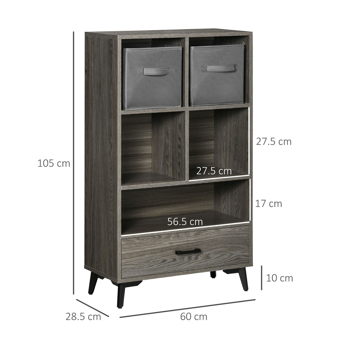 HOMCOM Freestanding Storage Cabinet with Drawers, Grey