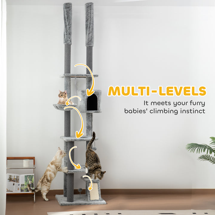 Floor To Ceiling Cat Tree with Anti-tipping Kit for Safety