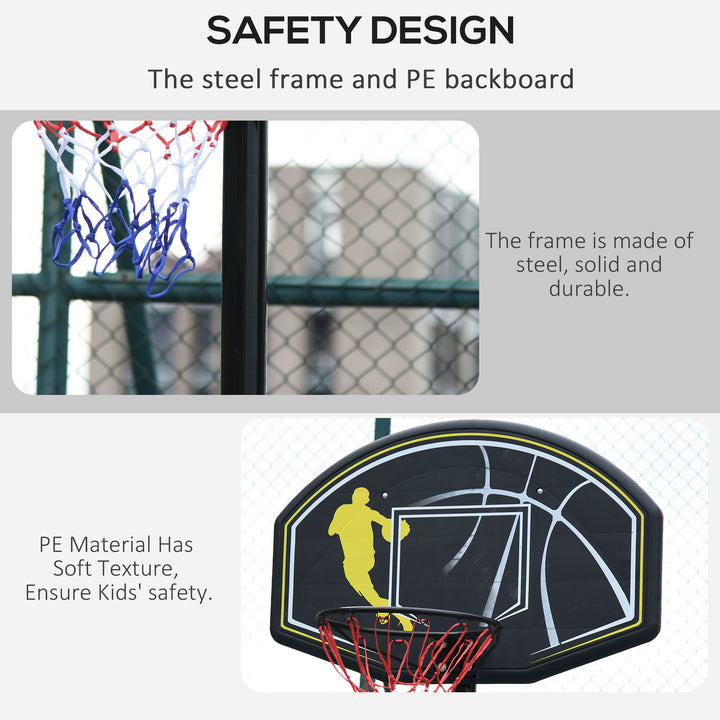 Adjustable Basketball Hoop: Portable Outdoor Net Backboard with Wheels