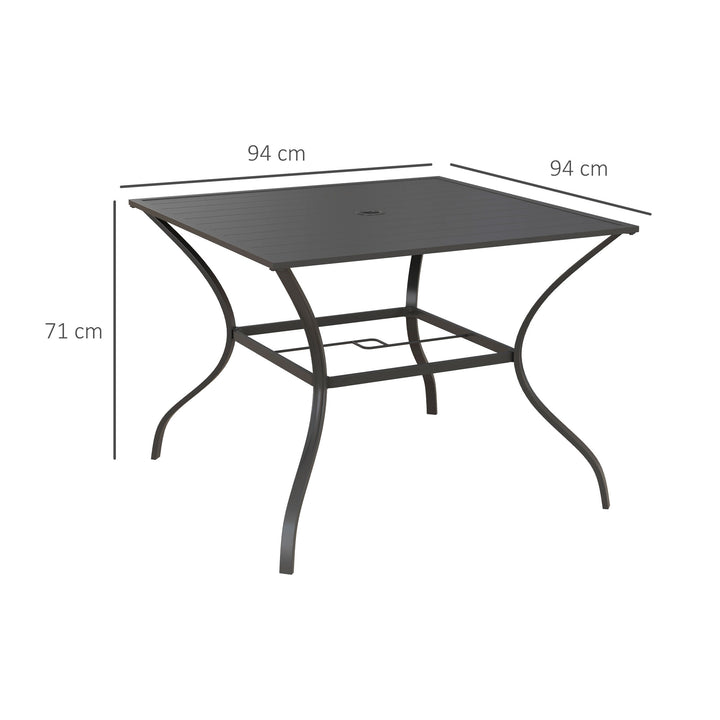 Outdoor Dining Table 94x94cm with Parasol Hole