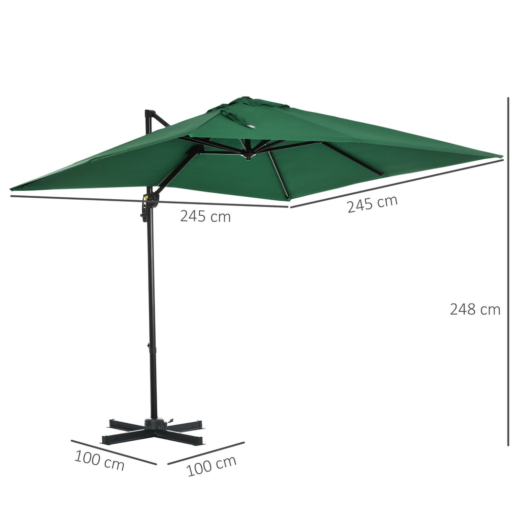 Square Garden Parasol: 360° Rotating Umbrella with UV Protection